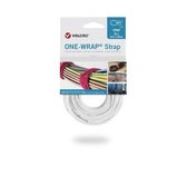 Velcro One-wrap Strap klittenband wit 20 mm x 200 mm. 25 stuks + Kortpack pen (098.0602)