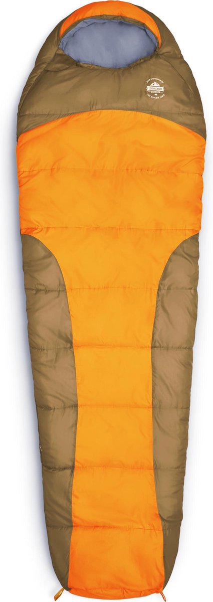 Lumaland - Mummieslaapzak - outdoor slaapzak - 230 x 80 cm - incl. tas, verpakt 50 x 25 cm - Oranje