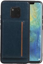 Navy Staand Back Cover 1 Pasjes voor Huawei Mate 20 Pro