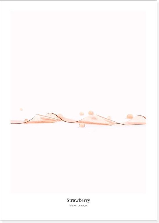 Food art print poster met tagliatelle en parels van aardbeien | Limited Edition | Voor in de keuken of woonkamer | Perfecte wanddecoratie voor in een Scandinavisch interieur of boven de eettafel in de eetkamer| 30x40
