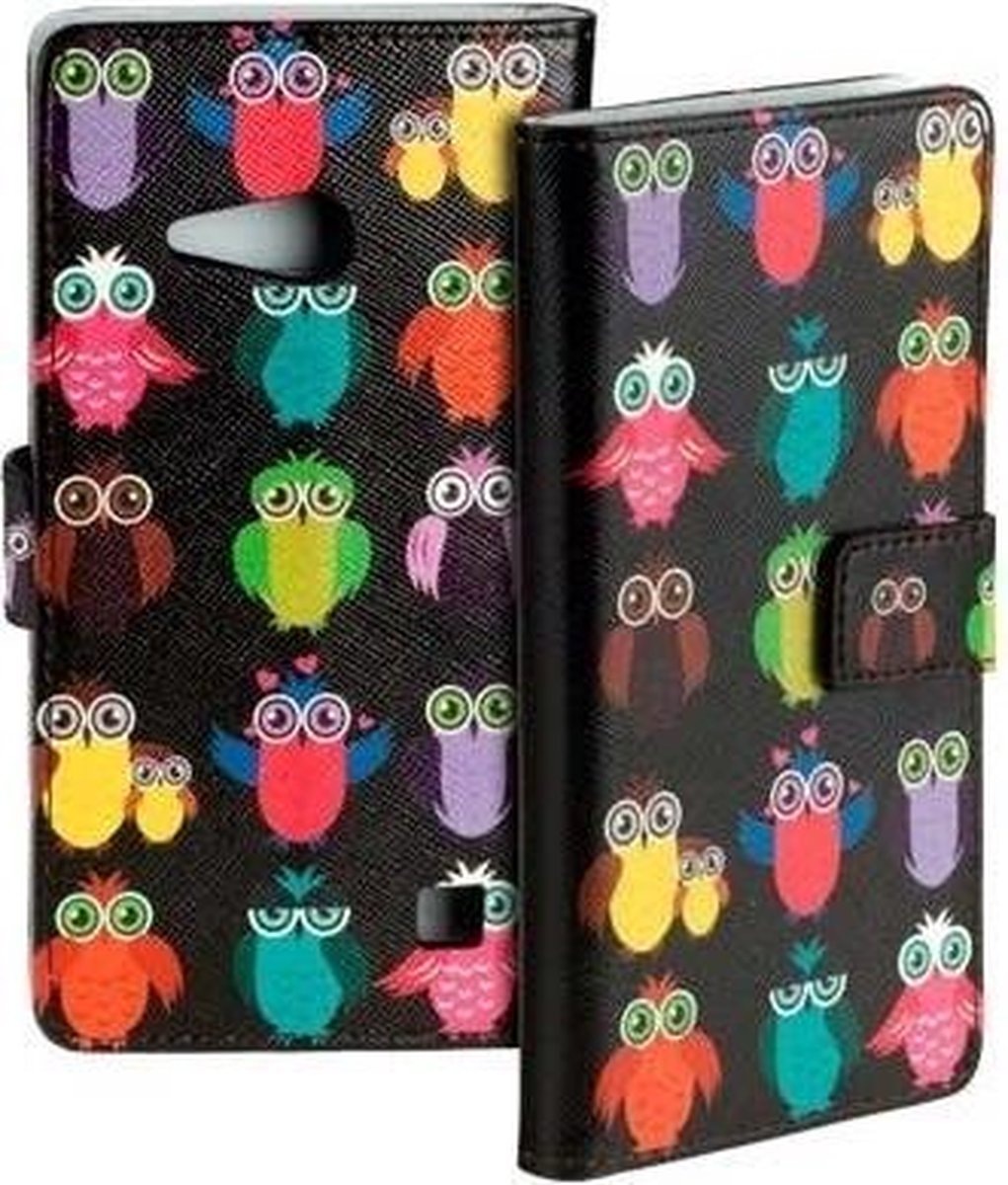 UIL Design Zwart Nokia Lumia 730 Bookcase Flip Cover Wallet Hoesje