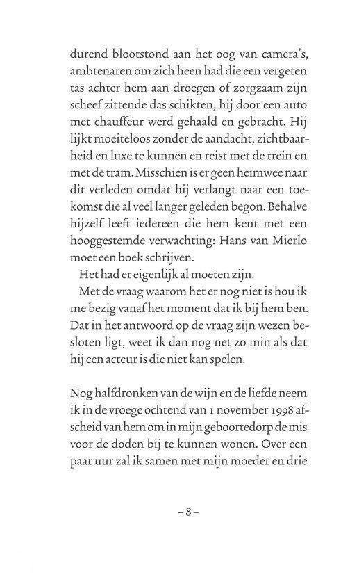 Pagina met tekst over de filmopnames, de acteur en het schrijven van een boek.