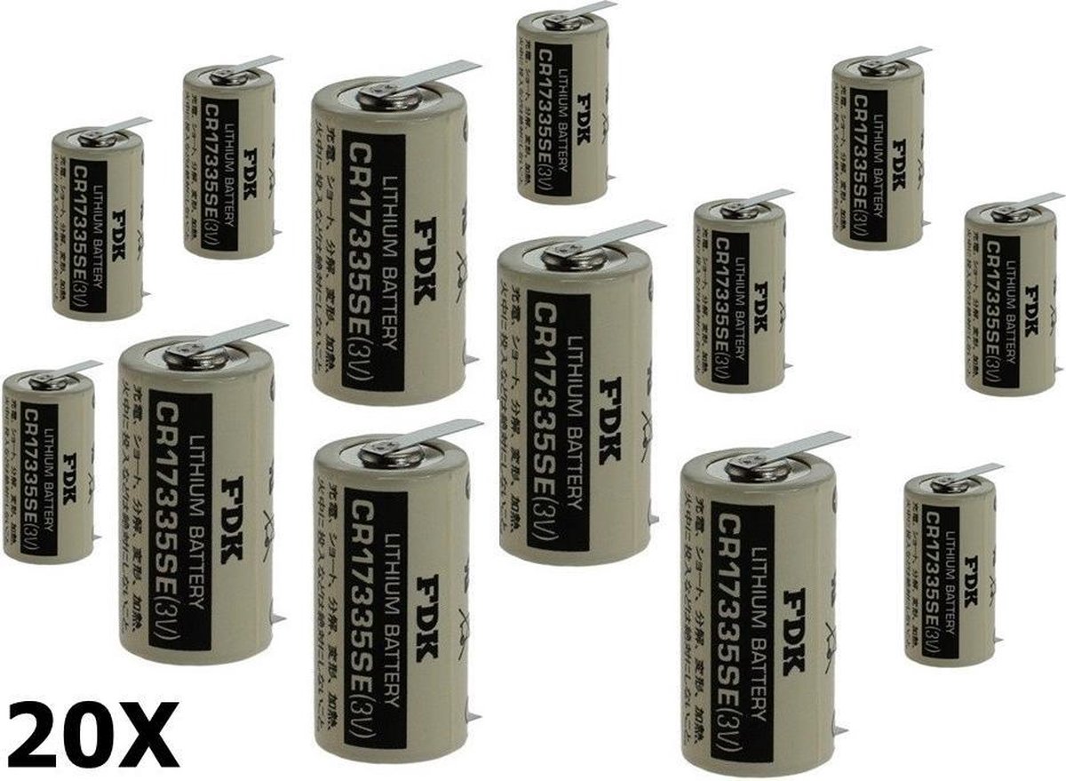 20 Stuks - FDK CR17335SE-T1 lithiumbatterij 3V 1800mAh - met soldeerlippen