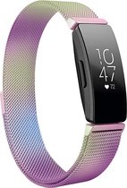 Milanese Loop Armband Geschikt Voor Fitbit Inspire (HR) Horloge Band Strap - Milanees Armband Polsband - Colorful Rainbow - Small