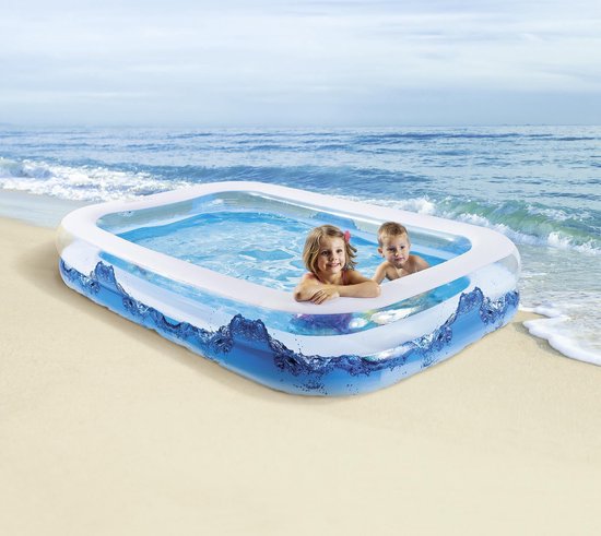 Happy People Jumbo Pool Blau - Großer Aufblasbarer Pool 305x183cm