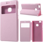 Huawei P9 Lite view cover wallet hoesje roze