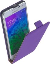 LELYCASE Lederen Samsung Galaxy Alpha SM-G850F Flip Case Cover Hoesje Paars