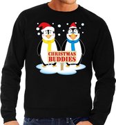 Foute kersttrui / sweater pinguin vriendjes zwart voor heren - Kersttruien M (50)