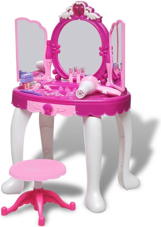 fee Persoonlijk spreiding Kaptafel Speelgoed Kaptafel Speelgoedkaptafel staand met 3 spiegels en  licht/geluid... | bol.com