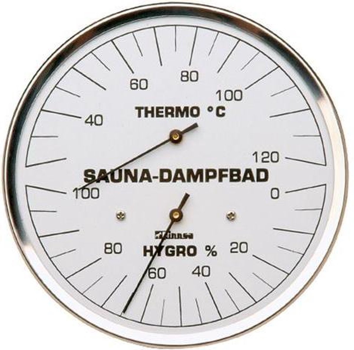 Goedkoopste Finnsa Stoombad Sauna Thermometer Hygrometer RVS (Ø13cm