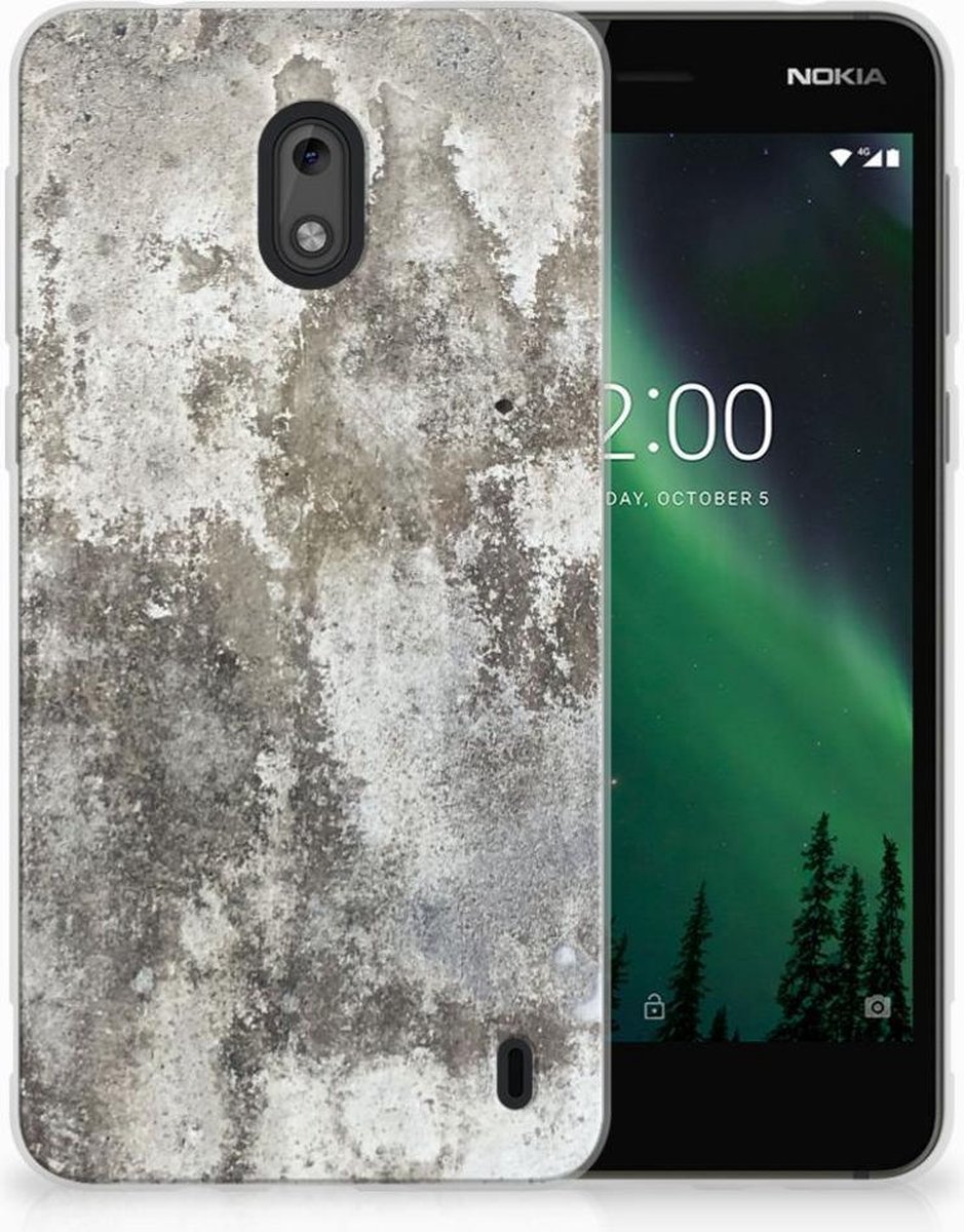 Nokia 2 TPU Siliconen Hoesje Beton Print