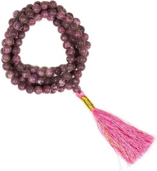 COAI Rauwe Toermalijn Hanger 108 Kralen Mala Ketting - Zwarte Toermalijn & Onyx