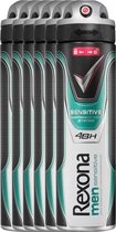 Rexona sensitive Men - 150 ml - deodorant spray - 6 st - Voordeelverpakking