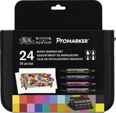Winsor & Newton Brush- & Promarker etui 24 kleuren
