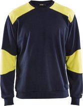 Blaklader FR sweatshirt 3458-1760 - Marine/High Vis Geel - XXXL