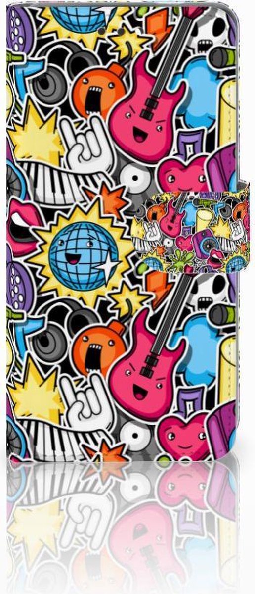 Nokia 3.1 (2018) Wallet Case met Pasjes Punk Rock