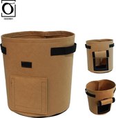 2x Groeizak - Kweekzak - Plantenzak - Aardappel, Wortel, Ui, Pinda - Set van 2 stuks - bruin - van Oddish