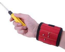 Magnetische klus armband  - polsband met klittenband - Houdt schroeven, spijkers etc bij de hand