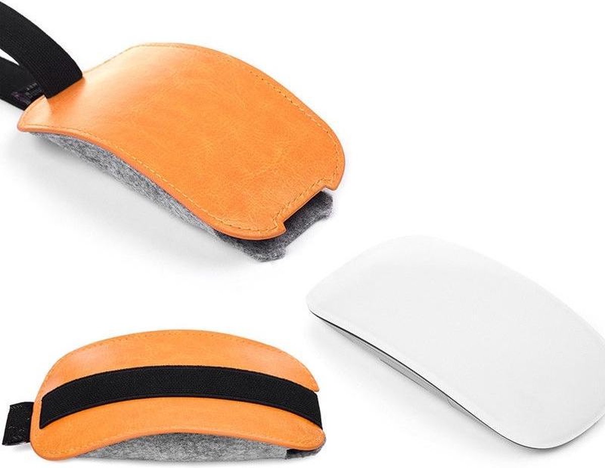 Beschermhoes Geschikt Voor Apple Magic Mouse 2 Travel Cover Case Opberghoes Sleeve - PU Leder
