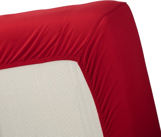 Beddinghouse Jersey - Hoeslaken - Lits-jumeaux - 180x200/220 cm - Rood