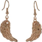 Quiges - Boucles d'oreilles aile en cuivre et or rose avec cristaux de zircone - QE109