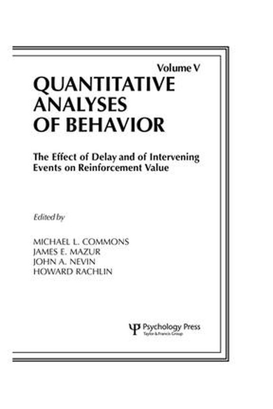 The Effect of Delay and of Intervening Events on Reinforceme ... - cover