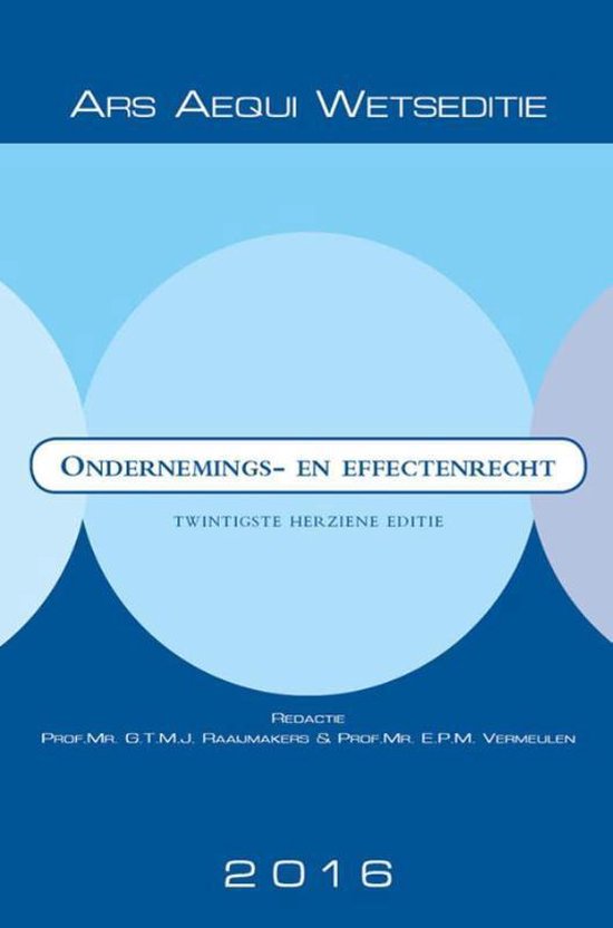 Ars Aequi Wetseditie - Ondernemings- en effectenrecht 2016 - cover