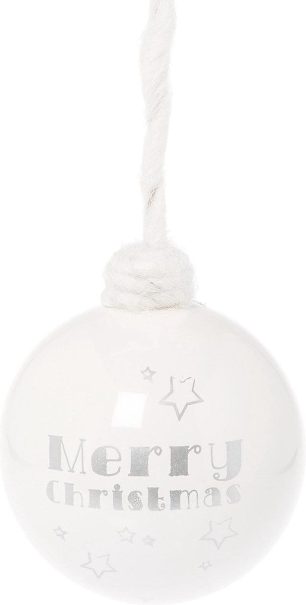 Riverdale Kerstbal Merry wit 10cm