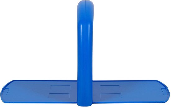 Blauw speelbord met handvat en uitklapbare flappen, met DC Comics logo.