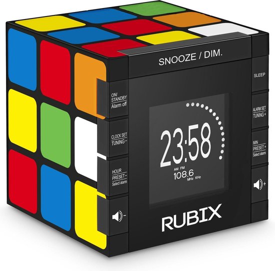 Bigben Interactive RR80RUBIKS Radio portable Horloge Numérique Multicolore  | bol.com