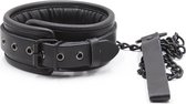 Banoch - halsband van pu leer gevoerd - zwarte collar bdsm