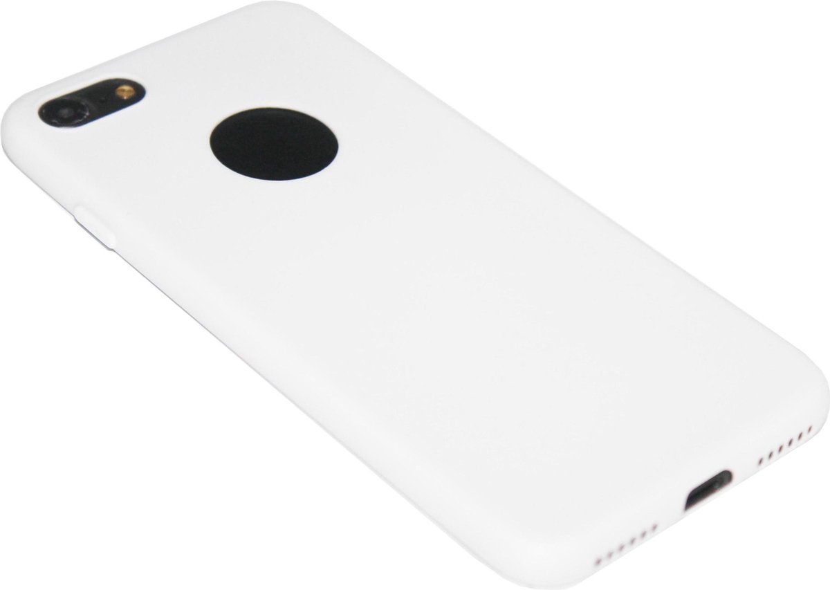 Siliconen hoesje wit / zwarte rand Geschikt voor iPhone SE (2022/ 2020)/ 8/ 7