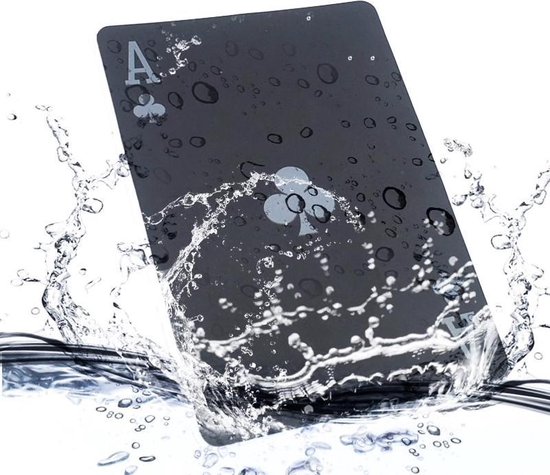Thumbnail van een extra afbeelding van het spel Luxe speelkaarten set - Zwart, Blauw & Wit - Waterproof - Kaartspel