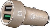 iFrogz Dual-USB Quick Charge 3.0 Autolader 2.4A Goud