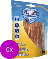 Renske Vleesrepen 100 g - Hondensnacks - 6 x Kip&Groente