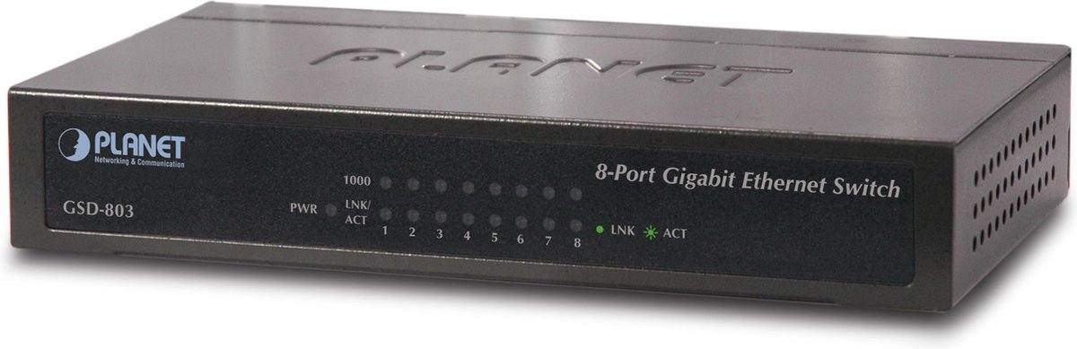 Planet 8-Port 10/100/1000Mbps Switch - Metal Case