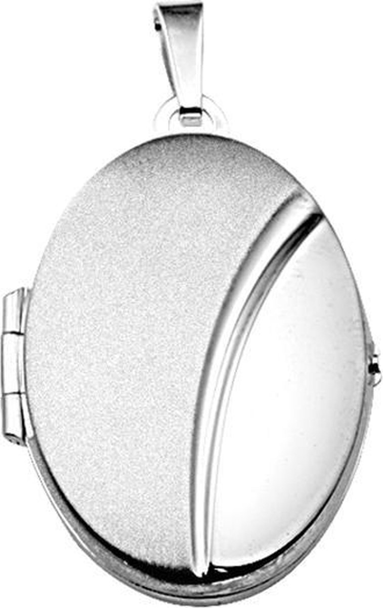 The Jewelry Collection Medaillon Poli/mat - Zilver