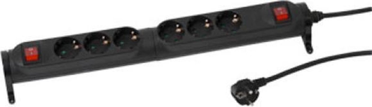 PLIEGER TAFELCONTACTDOOS DRAAIBAAR 2X3 VOUDIG RA MET 2XSCHAKELAAR 3 METER SNOER IN DOOS ZWART 4546042