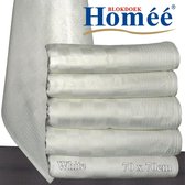 Homéé® Horeca suite Blokdoeken pompdoeken theedoeken - wit / wit - set van 6 stuks - 70 x 70 cm