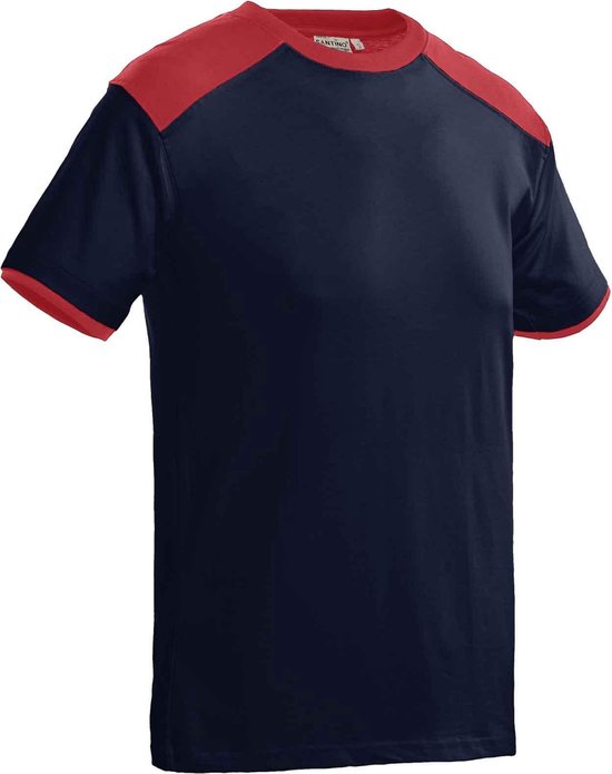 Santino Tiesto 2color T-shirt (190g/m2) - Zwart | Rood - L - Santino