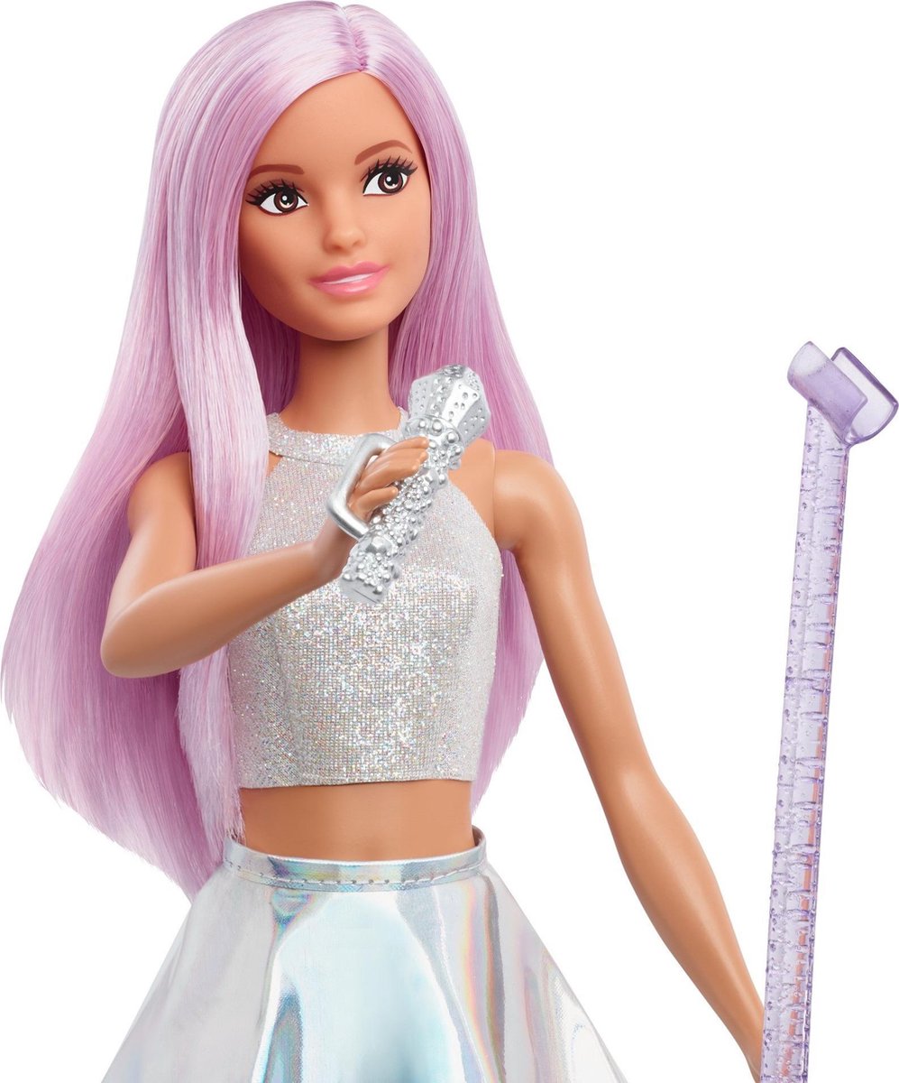 Barbie Careers Popster – pop met roze haar inclusief microfoon — afbeelding 2