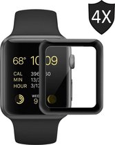 4x Screenprotector geschikt voor Apple Watch 40mm Series 4 - Full Screen Cover Volledig Beeld