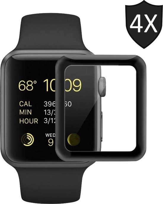 4x Screenprotector geschikt voor Apple Watch 40mm Series 4 Full