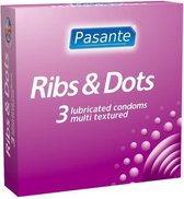 Pasante Ribs & Dots - 3 stuks - Condooms