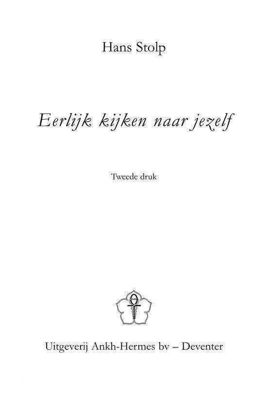 Titelpagina van het boek 'Eerlijk kijken naar jezelf' door Hans Stolp.