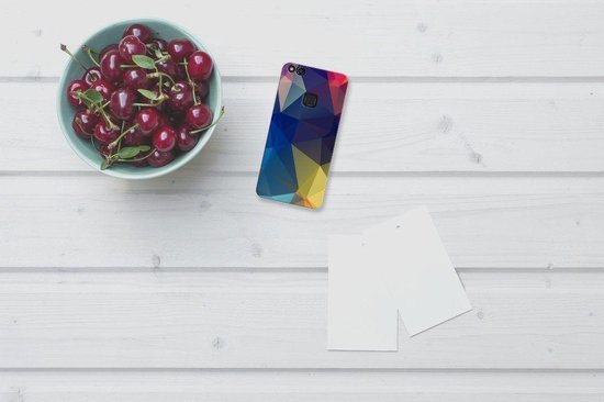 TPU étui pour Huawei P10 Lite Coque Polygon Noir