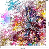 Diamond Painting 5D gekleurde vlinder 30 x 30 cm