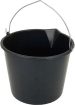 Stevige zwarte huishoud emmer 12 liter met tuit - Huishoudelijke producten - Huishoudemmers/klusemmers/bouwemmers/schoonmaakemmers