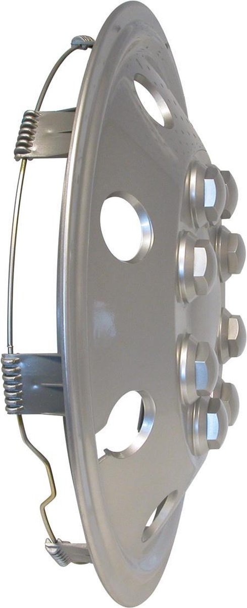 Carpoint Wieldoppenset Chroom - Bolvormig 16" - Complete set - 4 wieldoppen - Sterke bevestigingsring - Van slagvast ABS kunststof