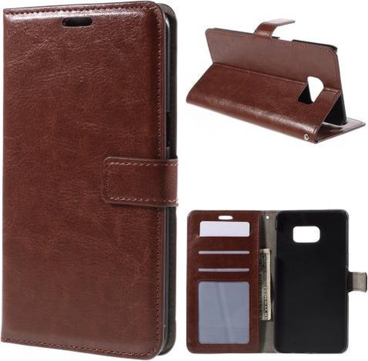 Cyclone wallet case hoesje Geschikt voor: Samsung Galaxy S7 Edge bruin